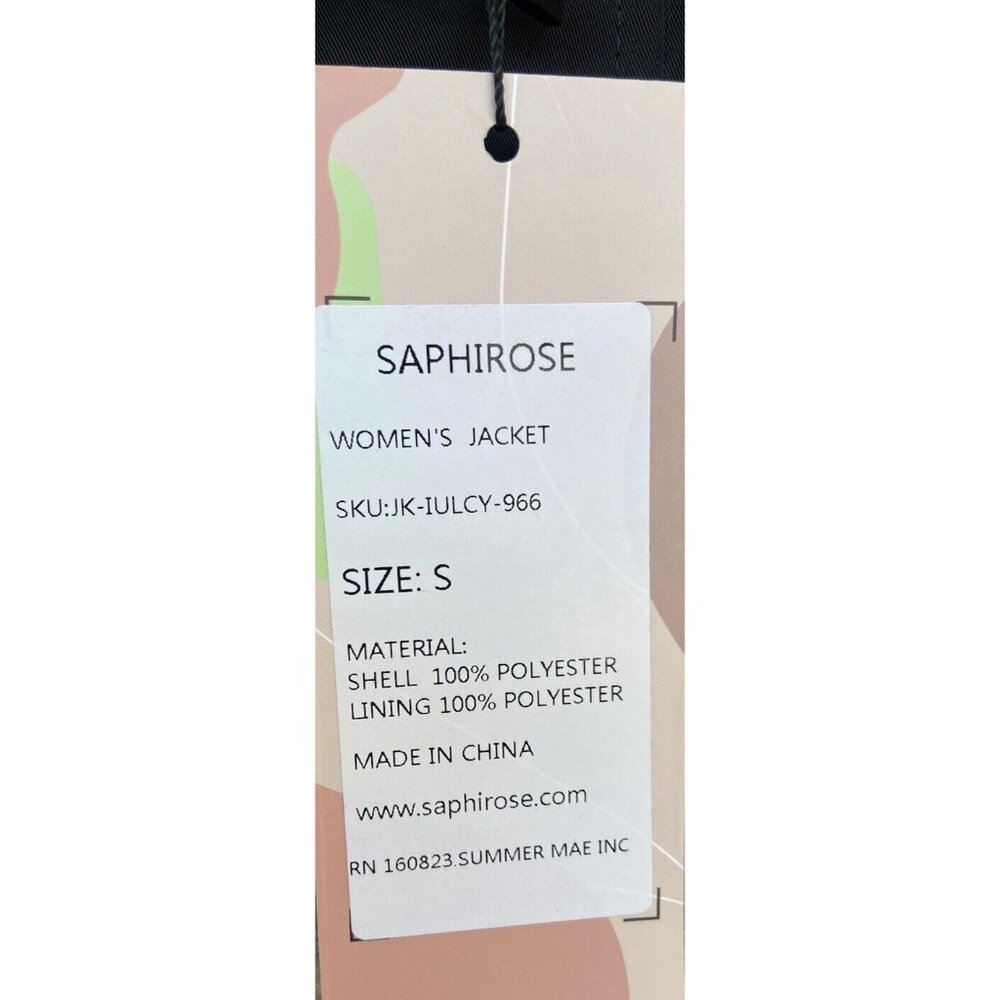 SaphiRose Women's Long Hooded Rain Jacket Outdoor Raincoat Windbreaker Sz S NEW - Picture 9 of 15